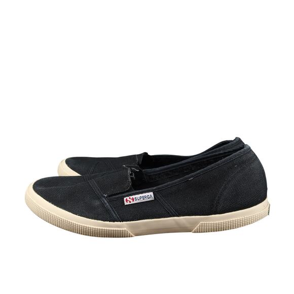 Superga Shoes Womens 9.5 Sneaker Flats Slip On Cotw Loafer Casual Black Canvas - Picture 4 of 12